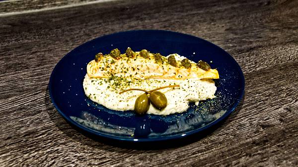Lachs mit Kapernbeeren auf Selleriepüree