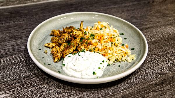 Putengyros mit Krautsalat