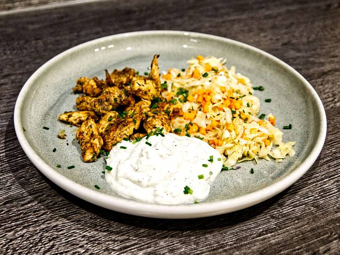 Putengyros mit Krautsalat